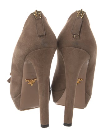 Prada Suede Bow Accents Pumps