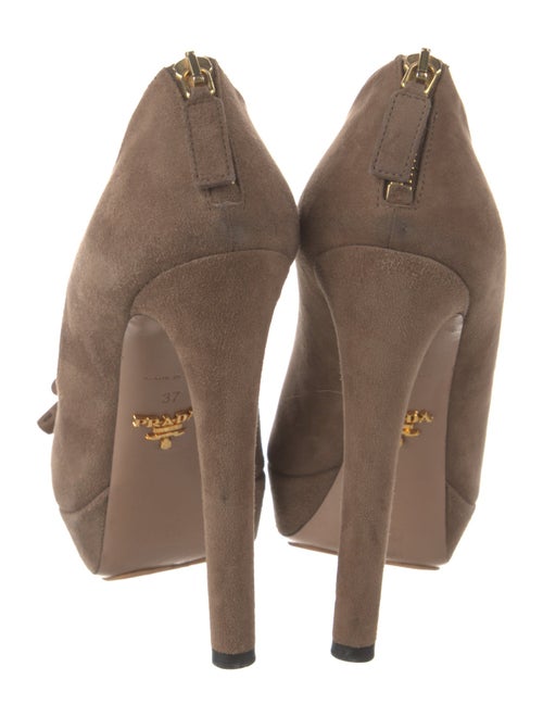 Prada Suede Bow Accents Pumps