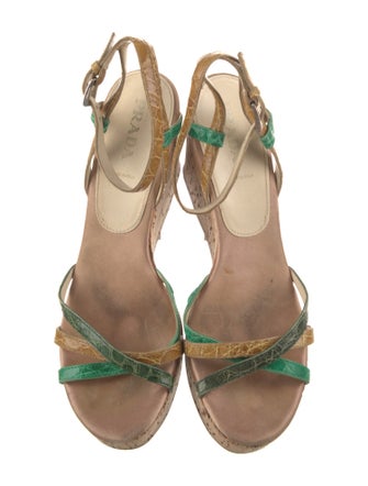 Prada Leather Animal Print Sandals