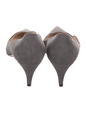 Prada Suede Scalloped Accent Pumps