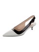 Prada Patent Leather Colorblock Pattern Slingback Pumps