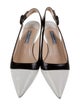 Prada Patent Leather Colorblock Pattern Slingback Pumps