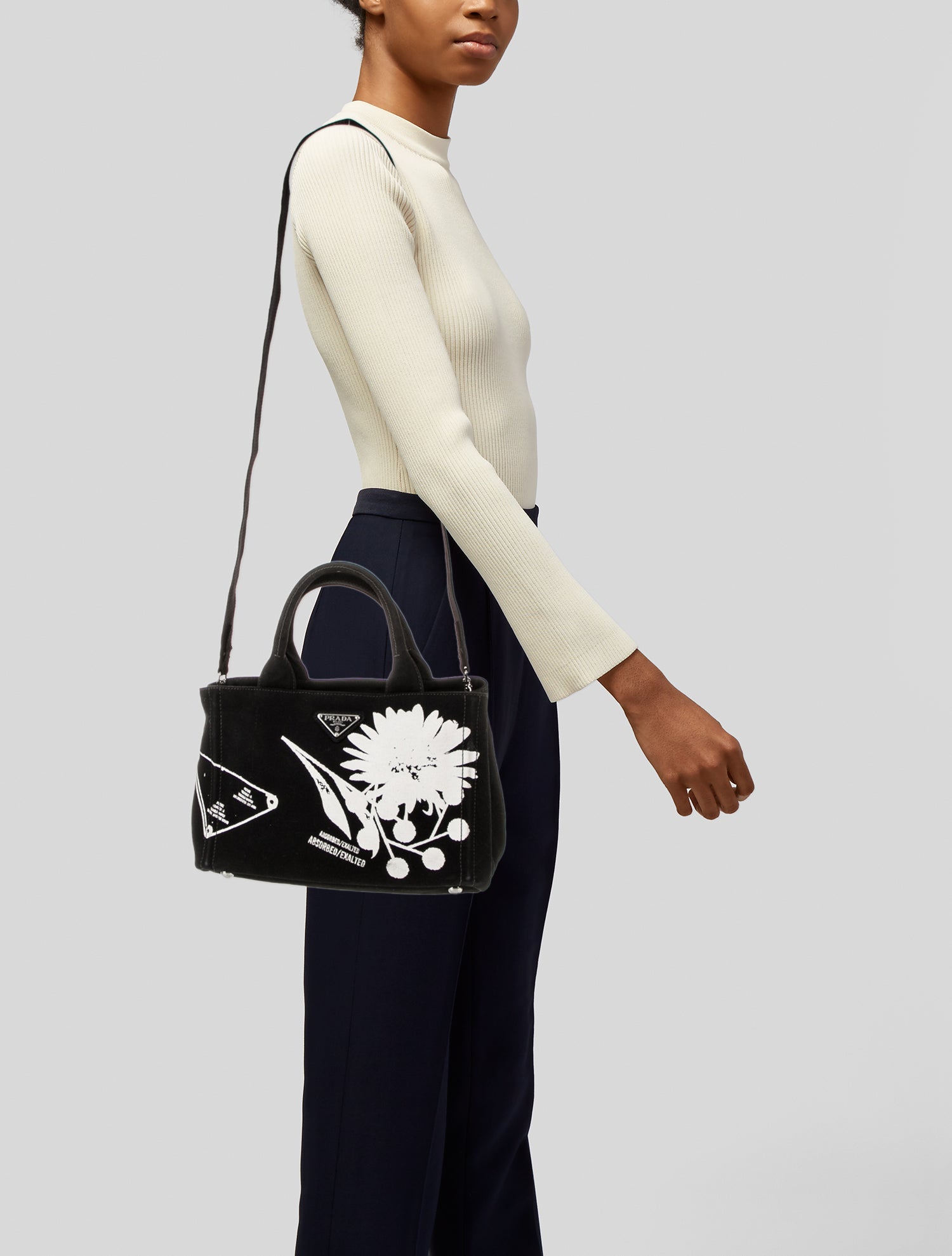 Prada Canvas Shoulder Bag