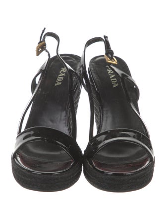 Prada Patent Leather Slingback Sandals