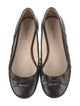 Prada Leather Bow Accents Ballet Flats