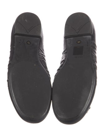 Prada Leather Bow Accents Ballet Flats