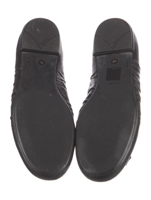 Prada Leather Bow Accents Ballet Flats