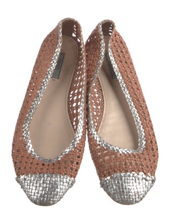 Prada Leather Printed Flats