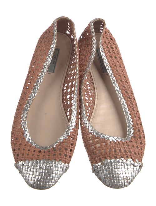 Prada Leather Printed Flats