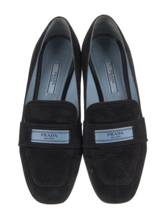 Prada Signature Logo Suede Pumps