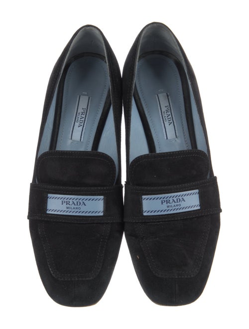 Prada Signature Logo Suede Pumps