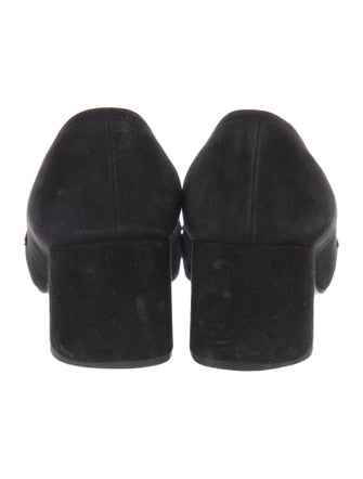 Prada Signature Logo Suede Pumps