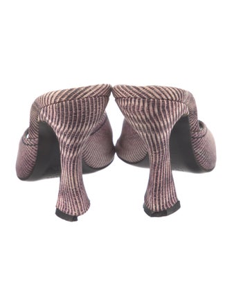 Prada Striped Crystal Embellishments Slides