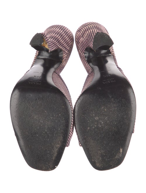 Prada Striped Crystal Embellishments Slides