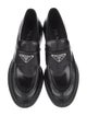 Prada Enameled Metal Triangle Leather Oxfords