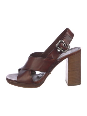 Prada Leather Slingback Sandals