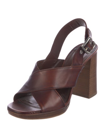 Prada Leather Slingback Sandals