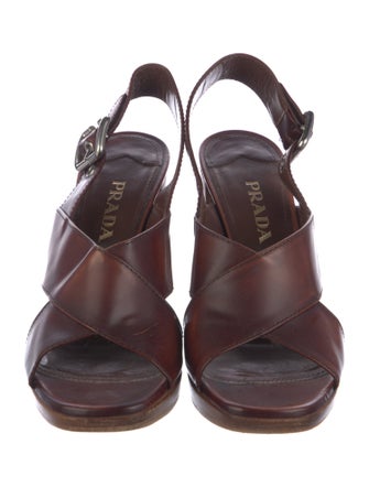 Prada Leather Slingback Sandals