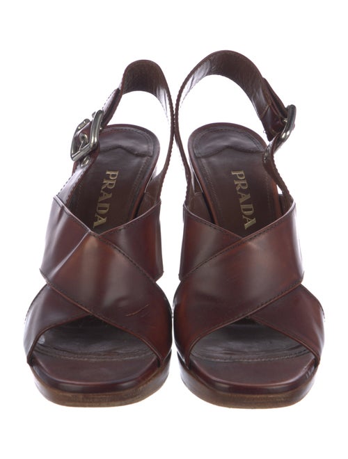 Prada Leather Slingback Sandals