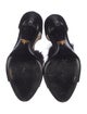 Prada Suede Fur Trim T-Strap Sandals
