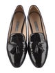Prada Patent Leather Tassel Accents Loafers
