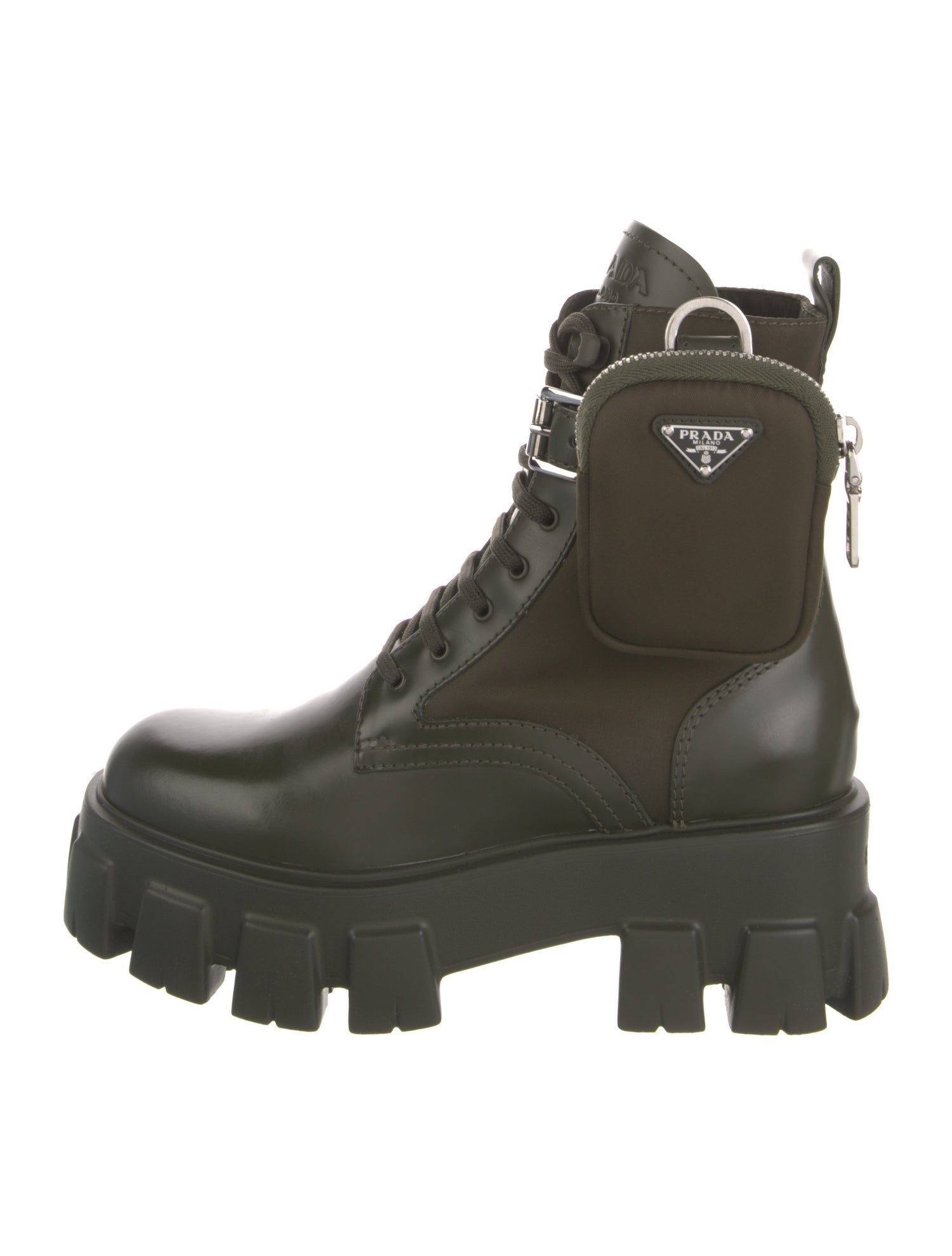 Prada Leather Combat Boots