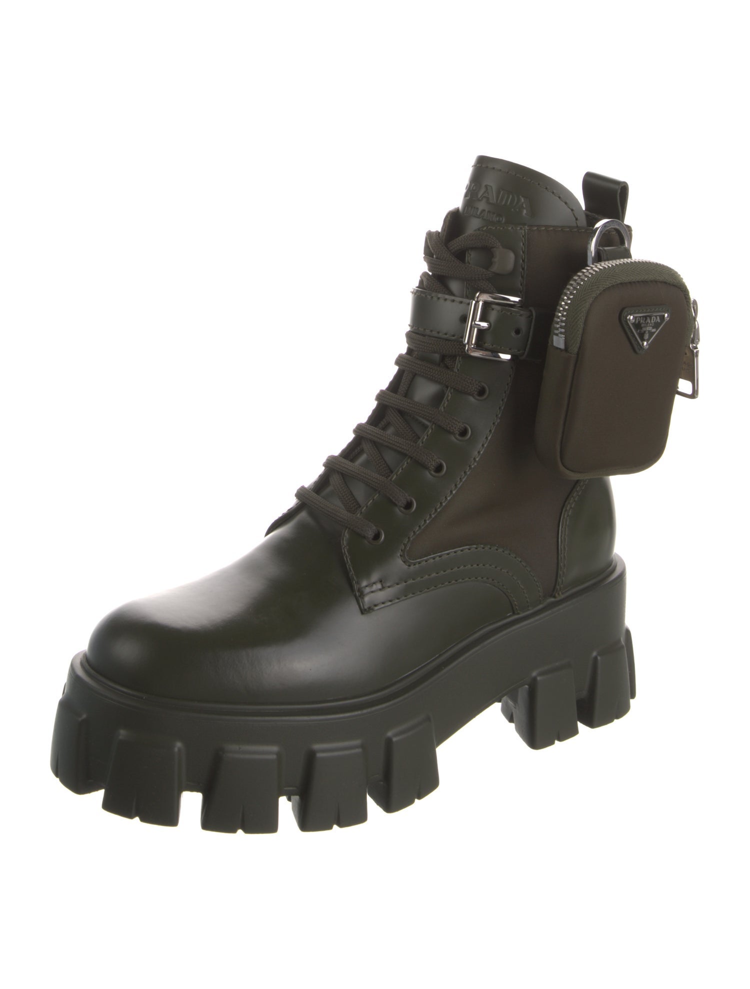 Prada Leather Combat Boots