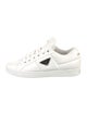 Prada Enameled Metal Triangle Leather Sneakers