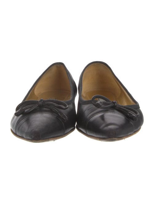 Prada Leather Bow Accents Ballet Flats