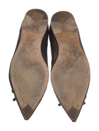 Prada Leather Bow Accents Ballet Flats