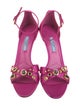 Prada Satin Crystal Embellishments Sandals