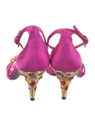 Prada Satin Crystal Embellishments Sandals