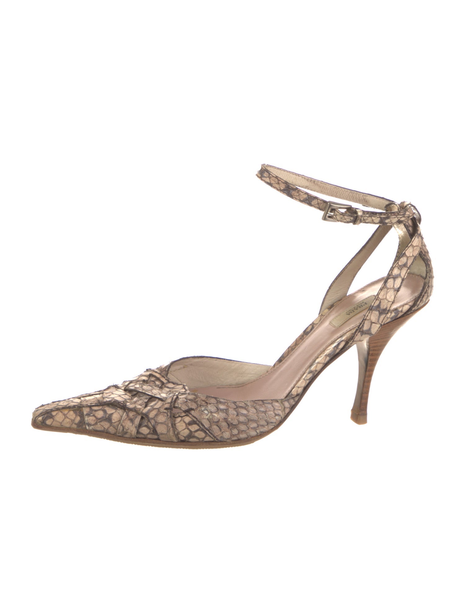 Prada Snakeskin Animal Print D'Orsay Pumps