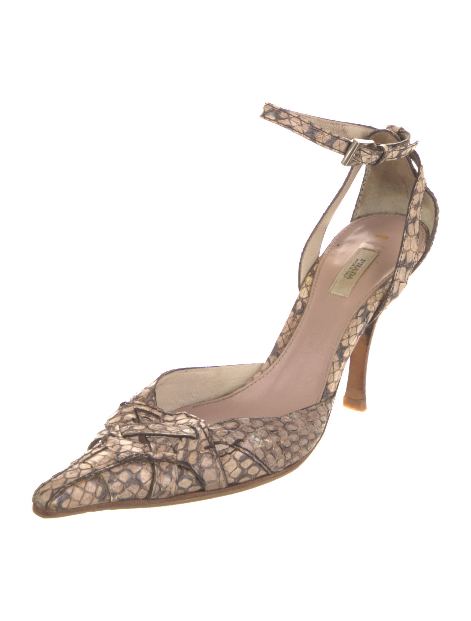 Prada Snakeskin Animal Print D'Orsay Pumps