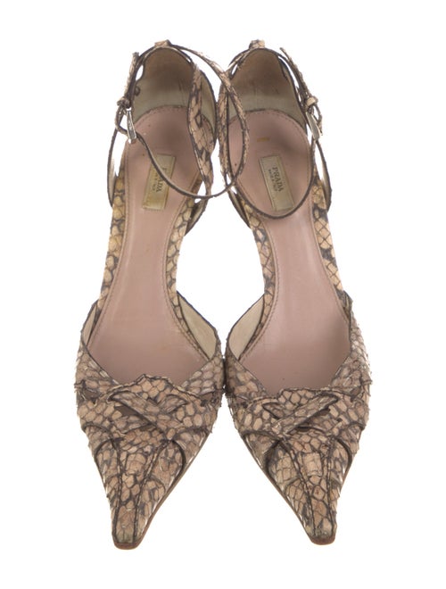 Prada Snakeskin Animal Print D'Orsay Pumps