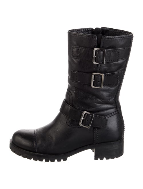 Prada Leather Moto Boots