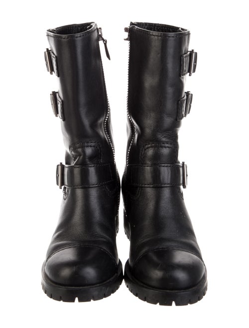 Prada Leather Moto Boots