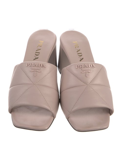 Prada Quilted Pattern Leather Slides