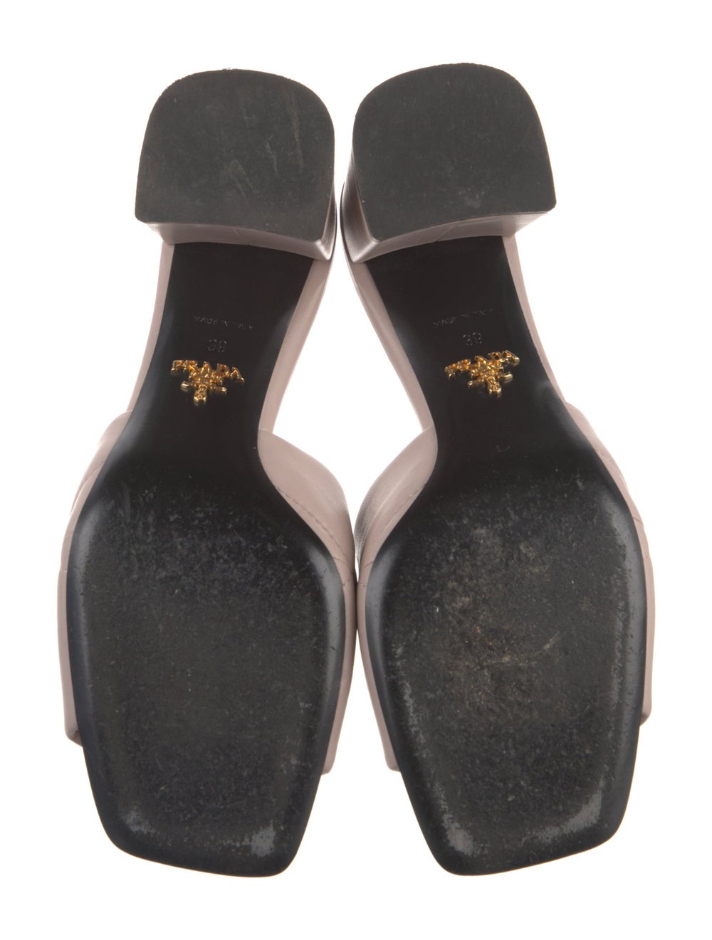 Prada Leather Slides Neutrals & Pink Quilted Patt… - image 5