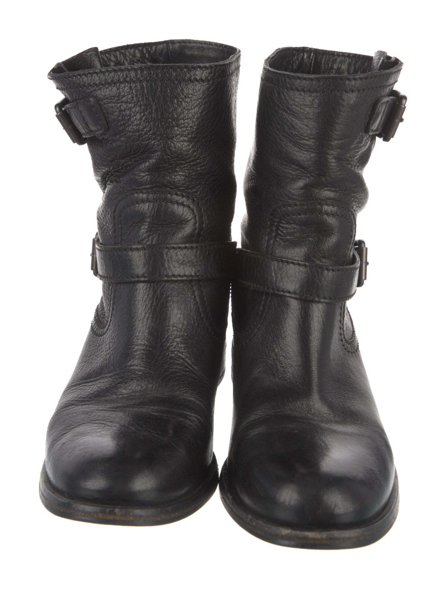 Prada Leather Moto Boots