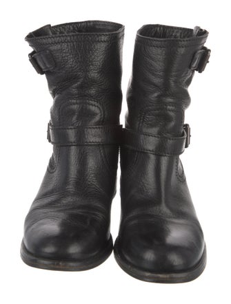 Prada Leather Moto Boots
