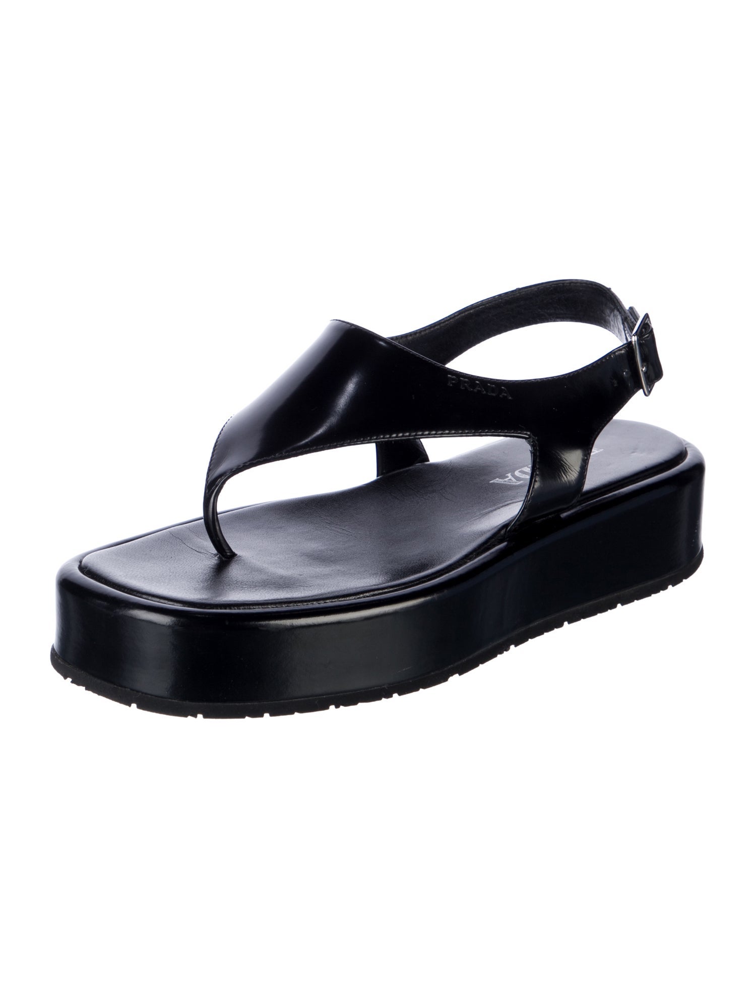 Prada Leather Slingback Sandals