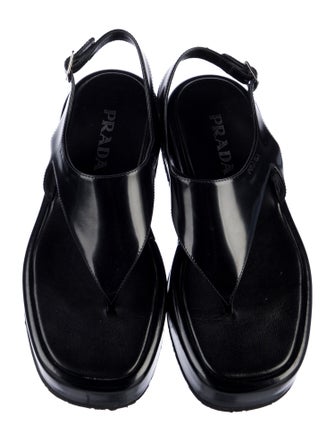 Prada Leather Slingback Sandals