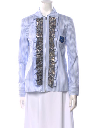 Prada 2019 Striped Button-Up Top