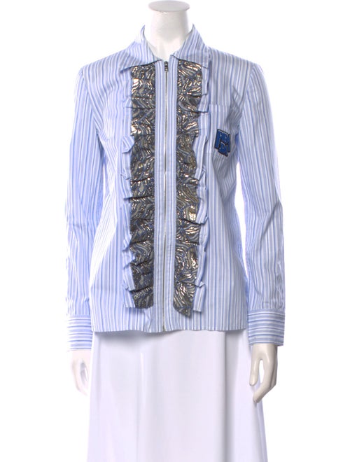 Prada 2019 Striped Button-Up Top