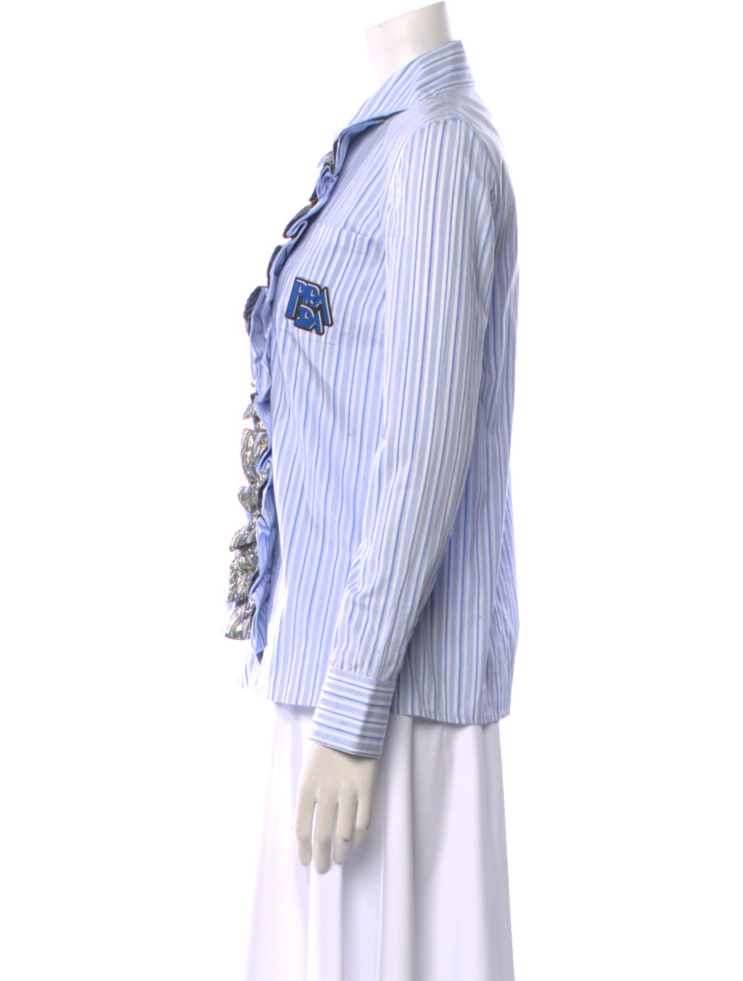 Prada 2019 Striped Button-Up Top
