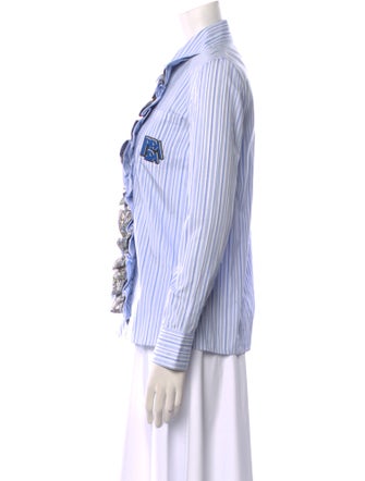 Prada 2019 Striped Button-Up Top
