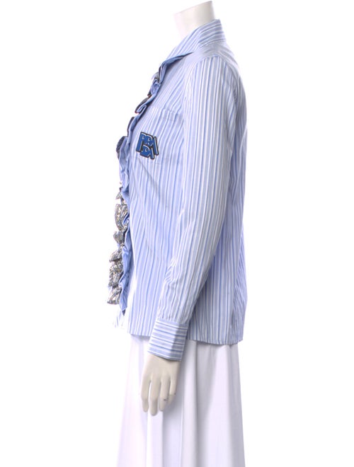 Prada 2019 Striped Button-Up Top