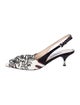 Prada Leather Printed Slingback Pumps