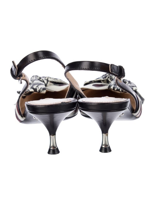 Prada Leather Printed Slingback Pumps